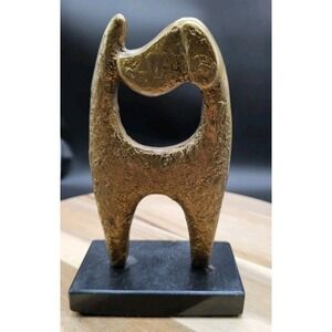 Mid Century Modern Bronze Dog Sculpture